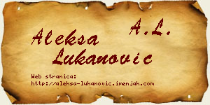Aleksa Lukanović vizit kartica